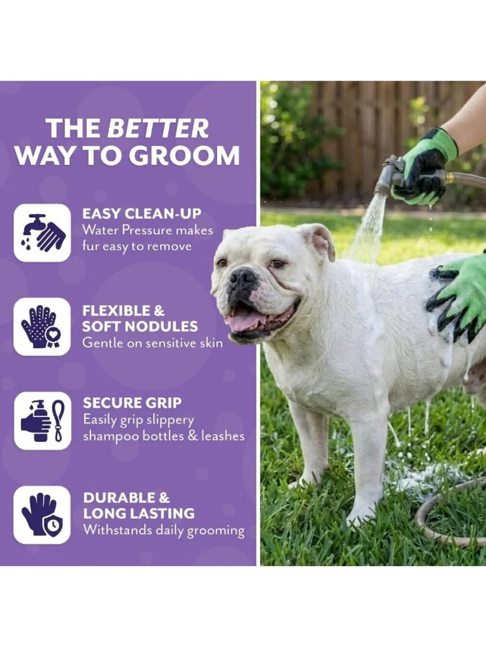 Pet Grooming Gloves - Award-Winning Shedding & Bathing Brush for Cats & Dogs